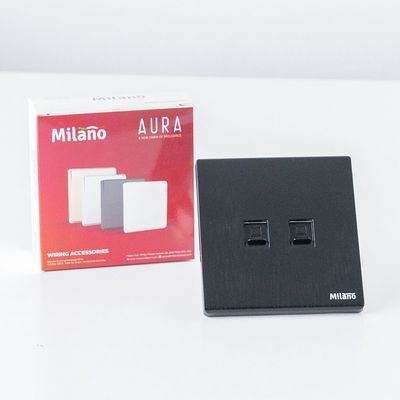 Milano Dual Data Outlet Cat6 Aura Blk