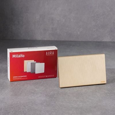 Milano Blank Plate 3X6 Aura Gld