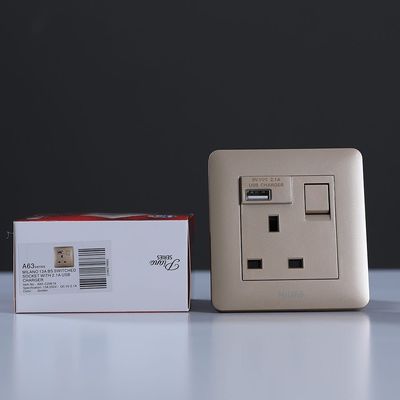 Milano 13A Single Switched Socket Neon With Usb G