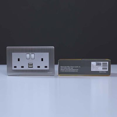 Milano 13A 2 Gang Socket With Neon With Usb Sl