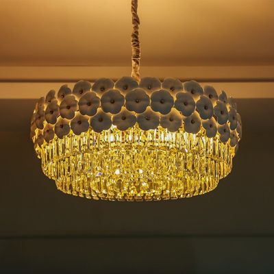 Ibtisam Crystal Chandelier - 600xH280 - White 