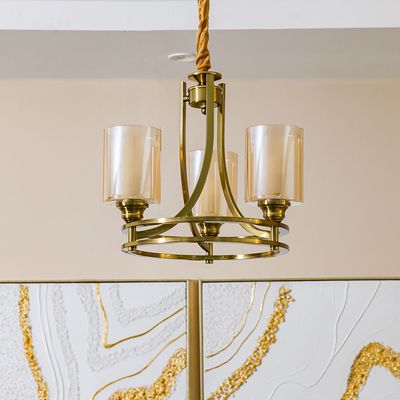 Jennifer Glass Chandelier - Brass - D460xH390