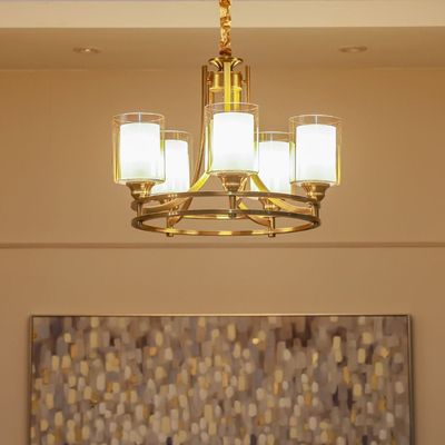 Jennifer Glass Chandelier - Brass - D520xH400 