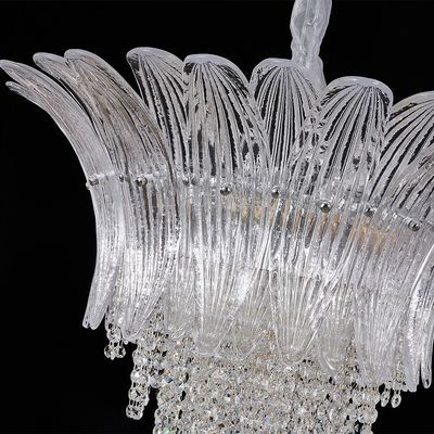 Florio Chandelier Clear/Silver Metal+Glass+Crystal - E14x11/W60xH53 cm 