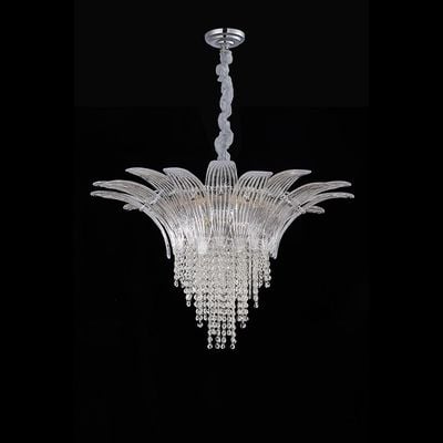 Florio Chandelier- Metal+Glass+Crystal -  Clear/Silver - E14*16/ W80*H50cm 