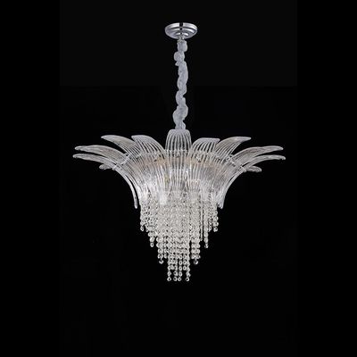 Florio Chandelier- Metal+Glass+Crystal -  Clear/Silver - E14*16/ W80*H50cm 