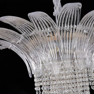 Florio Chandelier- Metal+Glass+Crystal -  Clear/Silver - E14*16/ W80*H50cm 