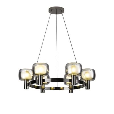 Modena Chandelier - Clear/Black Glass -E14*6/ D60*H120 cm 