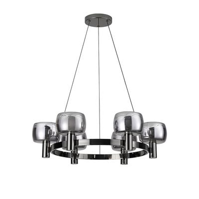 Modena Chandelier - Clear/Black Glass -E14*6/ D60*H120 cm 