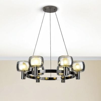 Modena Chandelier - Clear/Black Glass -E14*6/ D60*H120 cm 