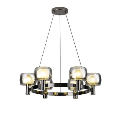 Modena Chandelier-Clear/Black Glass -E14*6/D60*H120 cm