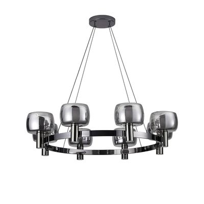 Modena Chandelier - Clear/Black Glass E14*8/ D80*H120 cm 