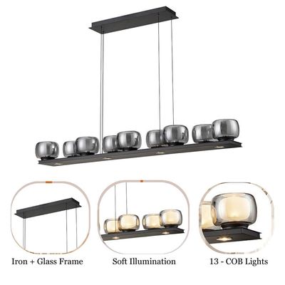 Modena Chandelier - Clear/Black - Glass E14* LED*9Bulb *4LED/ W132*H120cm 1340/9L