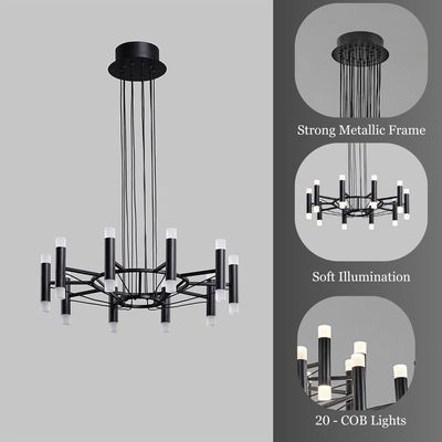 Cassino LED Chandelier Black - D50xH150 cm 