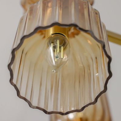 Turin Chandelier - Ombre/Gold Glass - E14x12 D60xH40+W50cm 