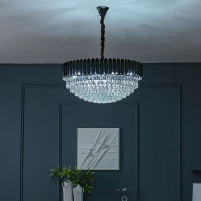 Lille Chandelier - Clear/Black - Crystal+Metal E14x15/ D75xW75 cm 