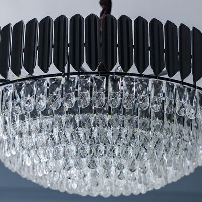 Lille Chandelier - Clear/Black - Crystal+Metal E14x15/ D75xW75 cm 
