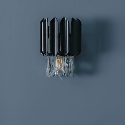 Lille Wall Sconce - Crystal+Metal - Clear/Black - E14x2/ L14xH30 cm - With 2-Year Warranty