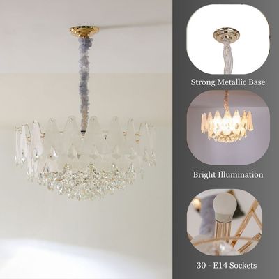 Babylonia Chandelier - Clear/Silver - Crystal E14x30/ D100xH80 cm 