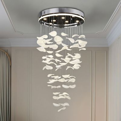 Seychelles LED Chandelier - Stainless Steel+Silicon+Glass - White/Silver - 102W D80xW80xH160 cm 