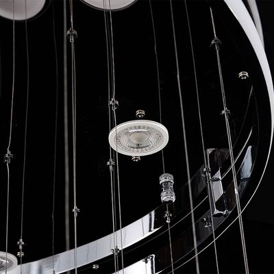 Seychelles LED Chandelier - Stainless Steel+Silicon+Glass - White/Silver - 102W D80xW80xH160 cm 