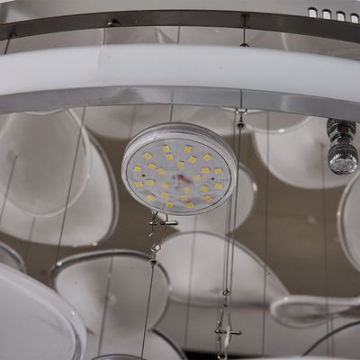 ثريا سيشيل LED - ستانلس ستيل + سيليكون + زجاج - أبيض/فضي - ٥٠ واط، قطر ٨٠ سم × عرض ٨٠ سم × ارتفاع ٤٥ سم