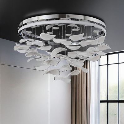 Seychelles LED Chandelier - Stainless Steel+Silicon+Glass  - White/Silver - 50 W D80xW80xH45 cm