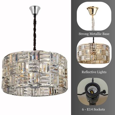 Nicely Chandelier - Silver - Glass E14x8/ D63xW63xH26 cm 