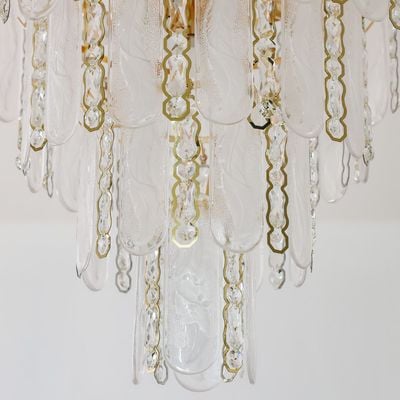 Madrid Chandelier - White/Gold - Crystal+Glass E14x12-220 V D60xW60xH42 cm 