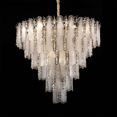 Madrid Chandelier White/Gold Crystal+Glass E14*15-220V D80*W80*H55cm 8020-800