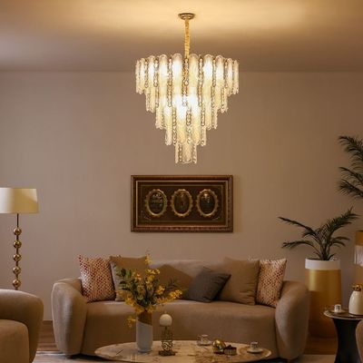 Madrid Chandelier White/Gold Crystal+Glass E14*15-220V D80*W80*H55cm 8020-800