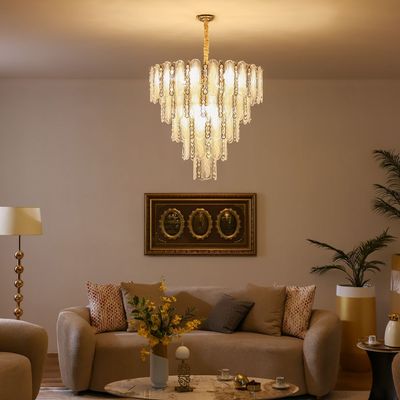 مدريد CH 8020-1000D أبيض/ذهبي E14*10-220VD100*W100 (كريستال + زجاج)