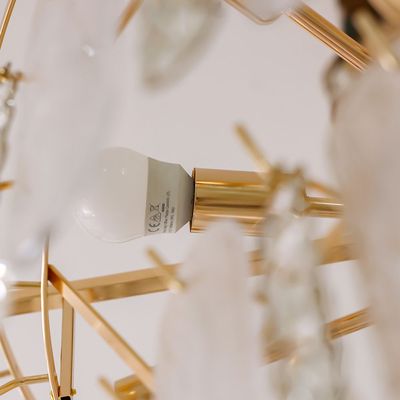 Madrid Chandelier - White/Gold - Crystal+Glass E14x10-220 V D100xW100 8020-1000D