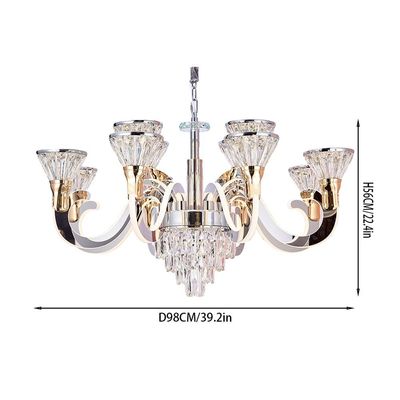 Casablanca  2Tier 12-LED Modern Crystal Chandelier W/Remote 3 Color Dimmable Light 80cm-Chrome Casablanca  2Tier 12-LED Modern Crystal Chandelier W/Remote 3 Color Dimmable Light 80cm-Chrome