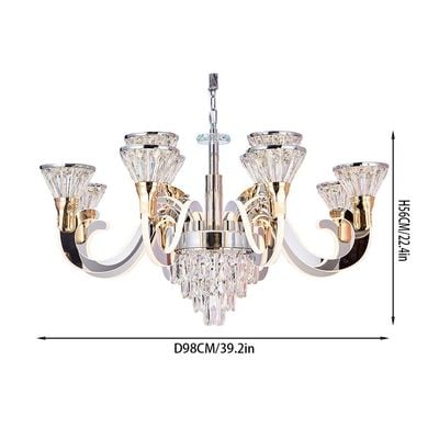 Casablanca - D2 CH 30528-8+4 -CHROME- Stainless steel+Crystal 80cm