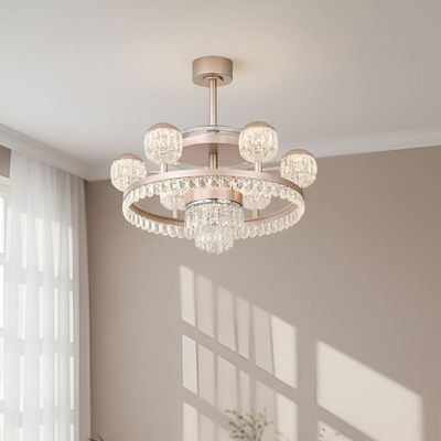 Casa Roma CF 40809-6-3 -Rouge red- Aluminum+Crystal  60cm