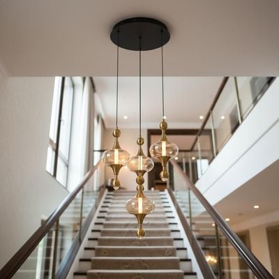 Gloss 5Pc Set Pendant Lamp-Brass Gold