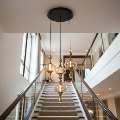 Gloss 5Pc Set Pendant Lamp-Brass Gold