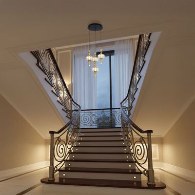 Gloss 5Pc Set Pendant Lamp-Brass Gold