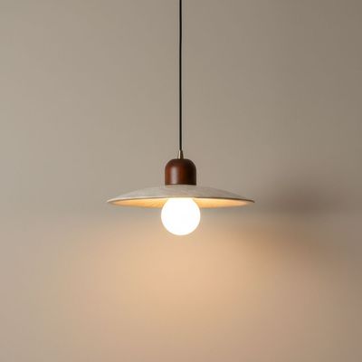 Elara Travertine Pendant Lamp 2m Adjustable length- White Brown