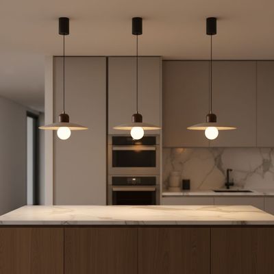 Elara Travertine Pendant Lamp 2m Adjustable length- White Brown