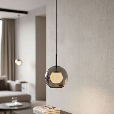 Ashton Pendant Lamp 2m Adjustable length- Smoke Grey