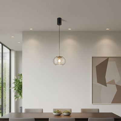 Asher Pendant Lamp 2m Adjustable length- Smoke Grey