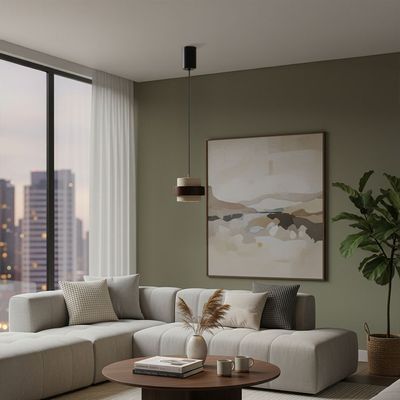 Elora Travertine Pendant Lamp 2m Adjustable length- White Brown