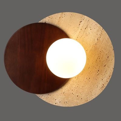 Lyra Travertine Wall Lamp - White Brown