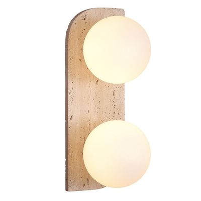 Liora Travertine Wall Lamp 2m Adjustable length- White Brown