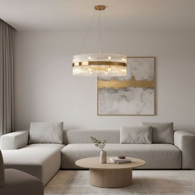 Nairobi 16 Light Glass chandelier 60cm -Gold