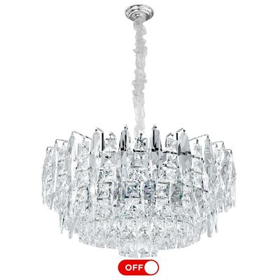 Amira 22 Lights Crystal Chandelier 80cm-Chrome