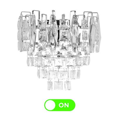 Amira WB 2747/wall lamp -Chrome- Metal+Crystal 28cm