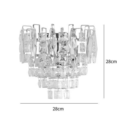 Amira WB 2747/wall lamp -Chrome- Metal+Crystal 28cm
